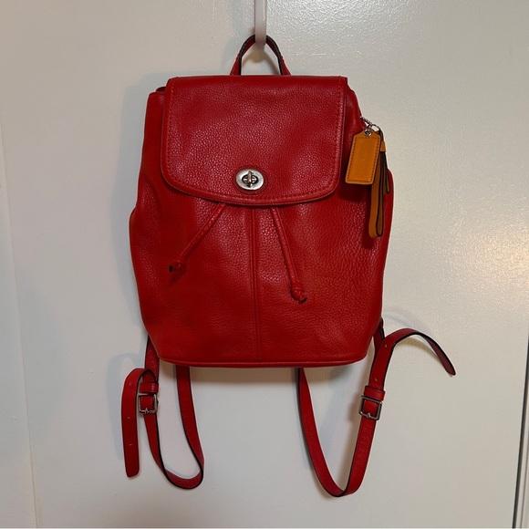 Coach Handbags - COACH Red Park Leather Backpack